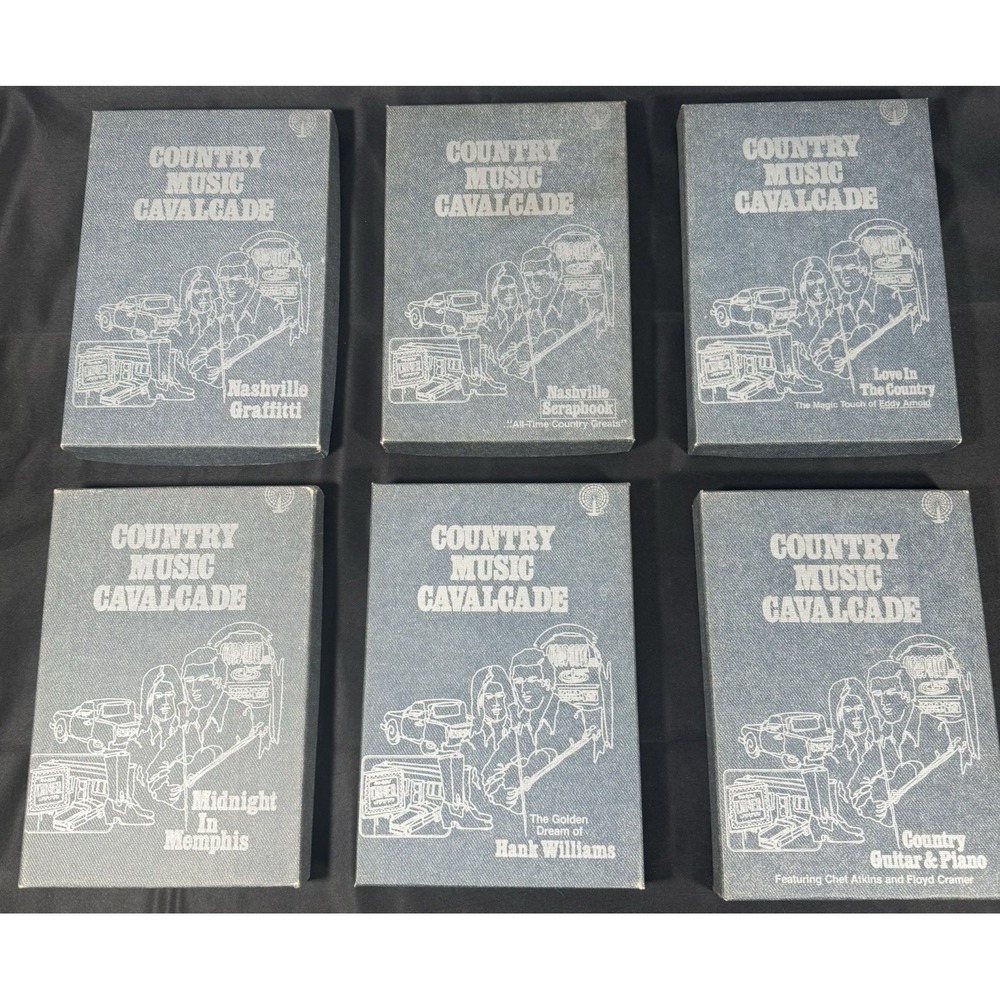 Country Music Cavalcade 8-Track Tapes Lot 6 Boxed Sets 12 Tapes Blue Vintage Set